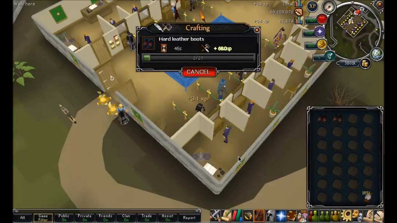 RuneScape F2P Crafting Hard Leather Boots YouTube