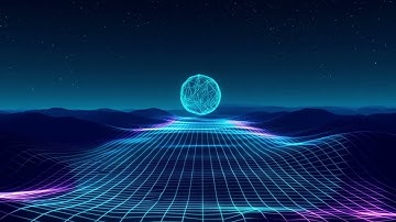 Neon Grid Loop with Rotating Sphere 🌌 | Free Stock Footage