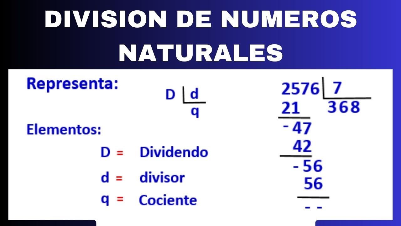 ✅DIVISION DE NUMEROS NATURALES Super facil - Para principiantes