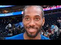 Kawhi cracks a Smile talking about his 3-point floater😆