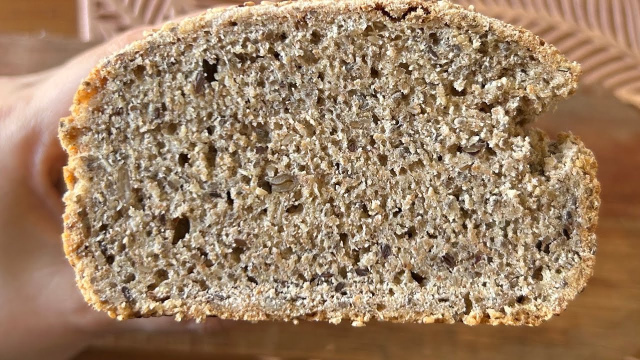 Pan con semillas y polvo para hornear, sin levadura - Medimos con una taza.