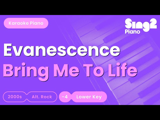 Evanescence - Bring Me To Life (Lower Key) Piano Karaoke class=