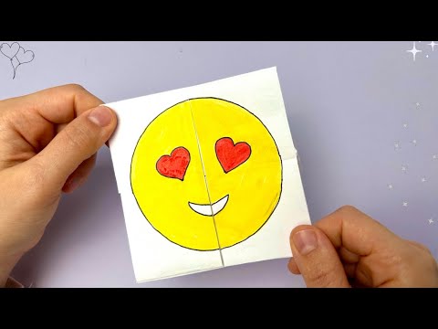 Origami Kağıttan Emoji Değişen Yüz Yapımı | Kağıttan Bitmeyen Emoji Kart