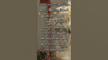 سورة آل عمران الآيتين ١٧ و ١٨