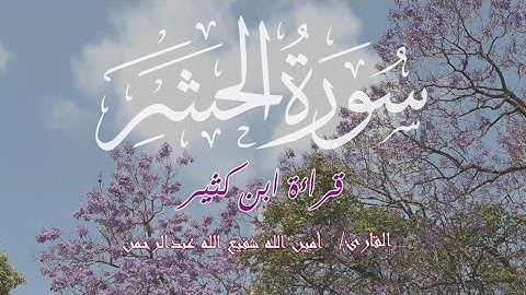 تلاوة بقراءة ابن كثير سورة الحشر كاملة || القارئ أمين الله شفيع الله