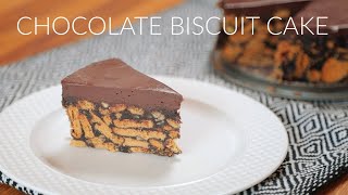 Chocolate biscuit cake - with chocolate and pecan nuts