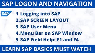 SAP LOGON and Navigation Tutorial I SAP Beginners Must Watch this video II Learn SAP Basics Tricks I