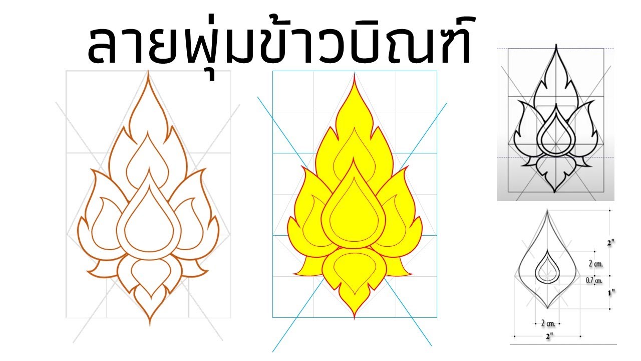 การวาดลายพุ่มข้าวบิณฑ์ ด้วยโปรแกรม PowerPoint