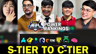 Brigida, Hans, Wolf, Leo and Benthings' MPL PH S17 POWER RANKING from S-TIER to C-TIER