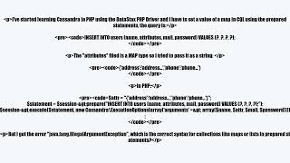 Cassandra prepared statements with collections