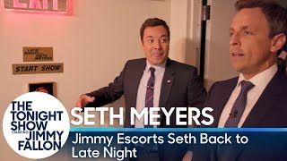 Jimmy Escorts Seth Meyers Back to Late Night After The Tonight Show