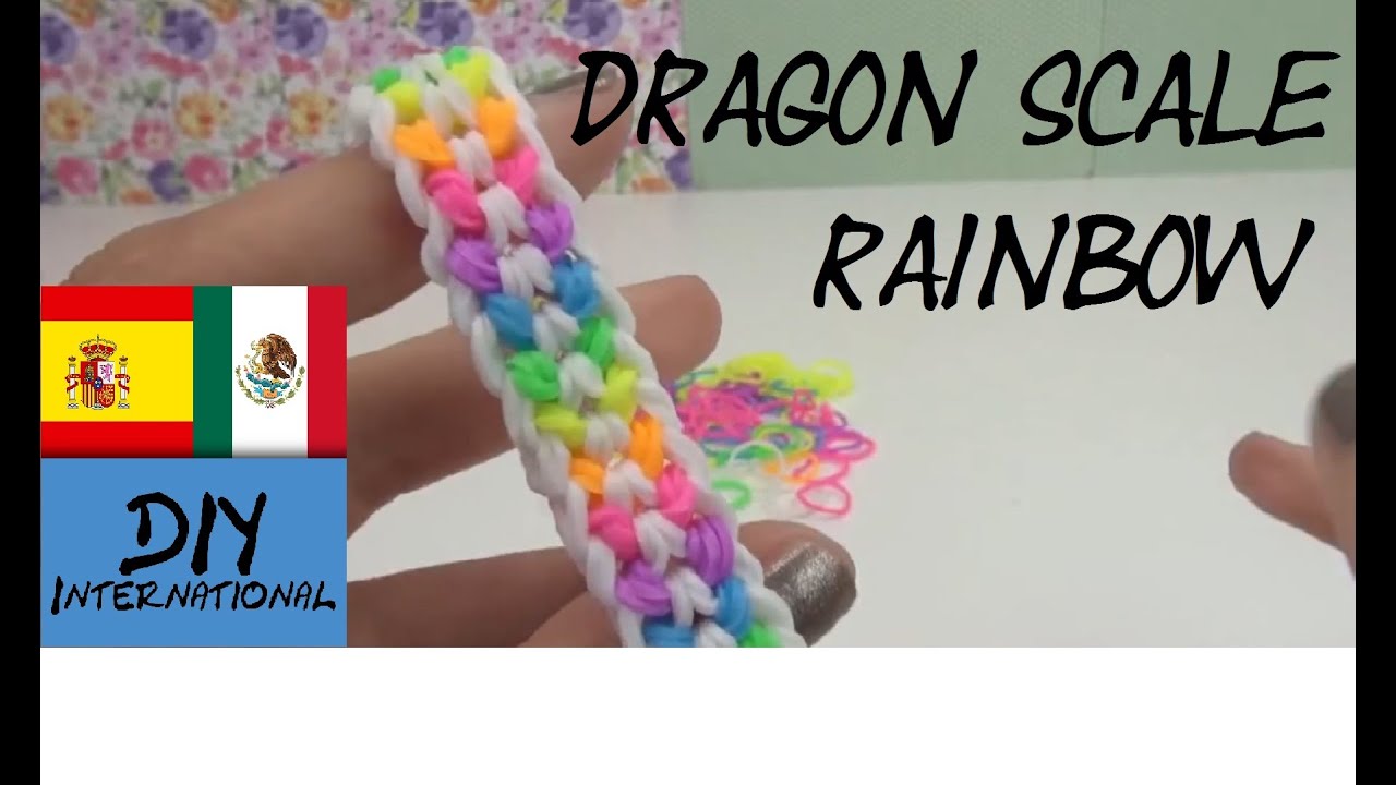 CÓMO HACER PULSERAS DE GOMITAS DRAGON SCALE - CON TENEDOR - TUTORIAL EN  ESPAÑOL - DIY 