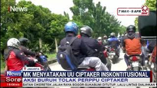 Ribuan Buruh Lakukan Aksi Demo Tolak Perppu Ciptaker di Depan Gedung DPR #iNewsSore 28/02