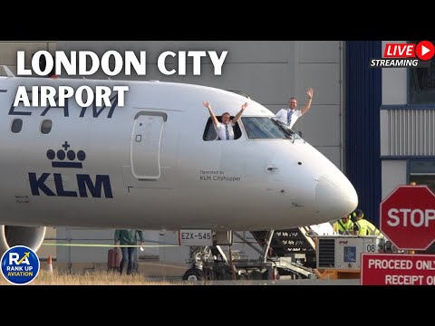 馃敶LIVE London City Airport Plane Spotting 鉁堬笍 Swiss A220, ATR 72 , Dash 8, Embraer, Jets | 21.08.25