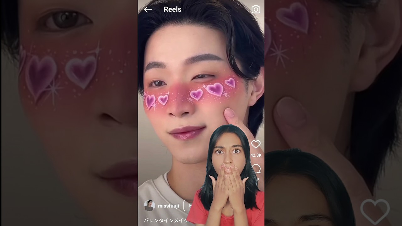 Heart blush makeup tutorial 💜 #shorts