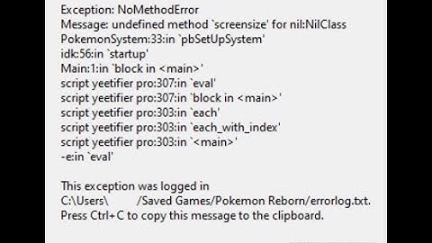 Pokemon Reborn - How to fix "Undefined method 