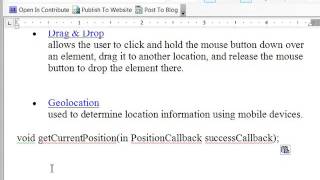 Additional HTML 5 APIs