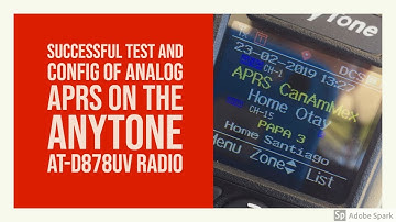 【Anytone】Successful Test and Config of Analog APRS on the AnyTone AT-D878UV DMR Radio