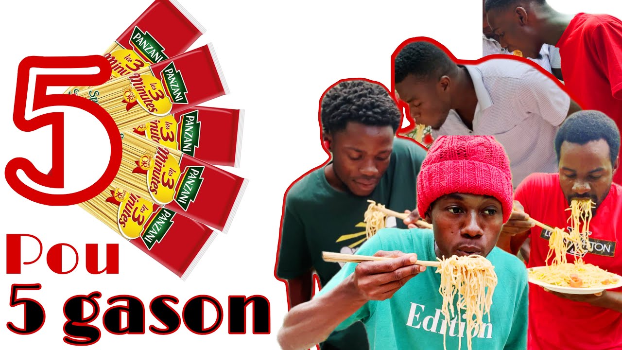 Gade kijan 5 jenn gason kuit 5 spageti pou yo manje ak tibwa tankou chinwa 