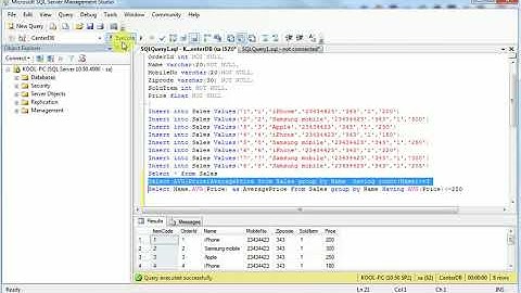 Having clause in sql |  SQL Server Tutorials | SQL tutorial for beginners