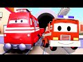 Troy The Train 🚄 - फ़्रैंक द फायर ट्रक ने आग बुझाई -  Car city 🚗Cartoon in Hindi-  Kids