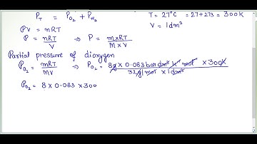 Calculate the total pressure in a mixture of 8g of dioxygen and 4g of dihydrogen confined in....