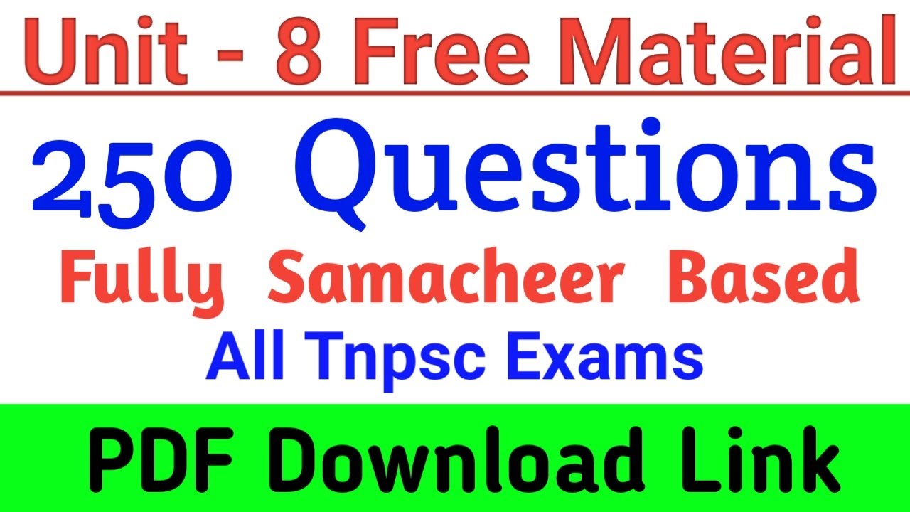 Tnpsc Unit - 8 Free Materials PDF | Unit 8 Free Test series PDF | How ...