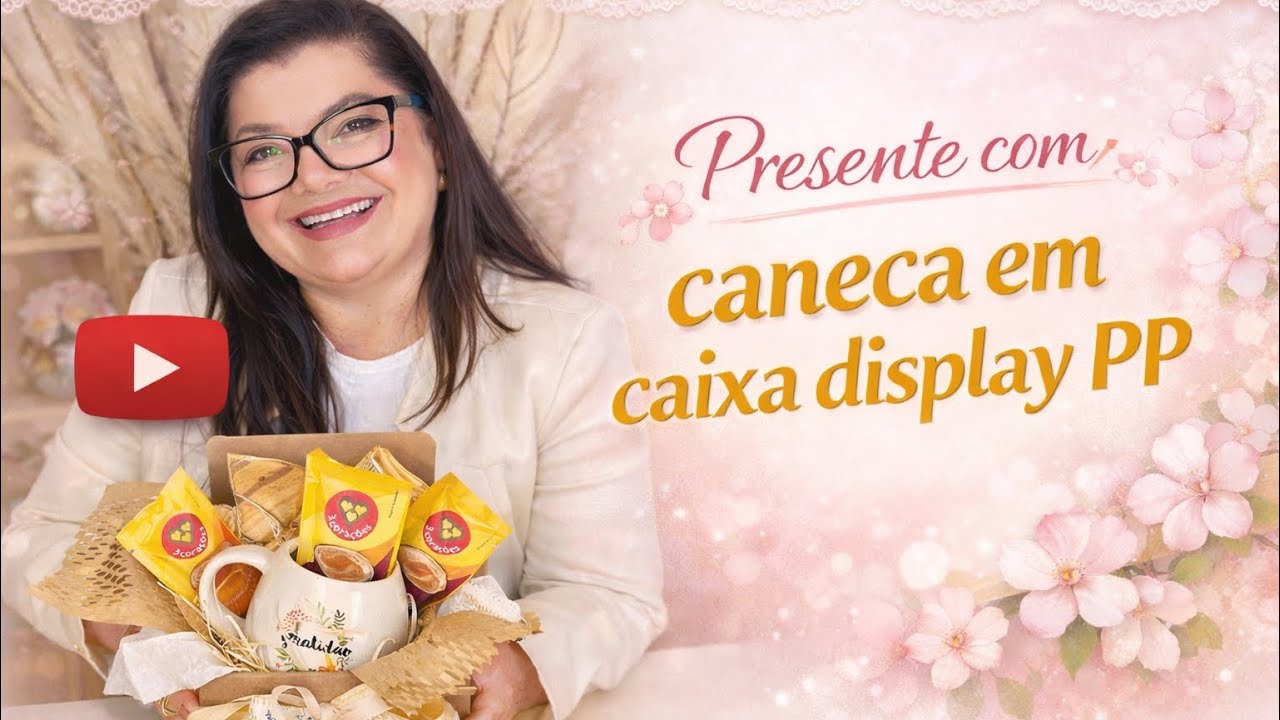 Presente com caneca em caixa display PP