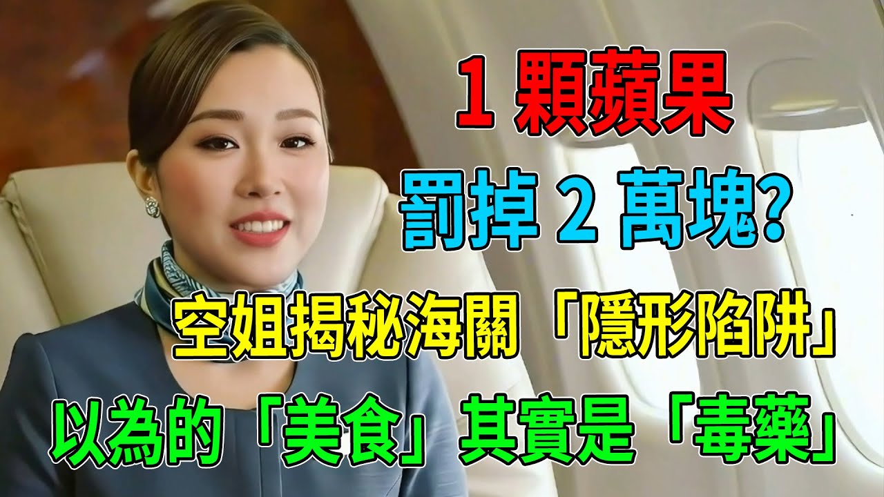 1顆蘋果罰掉2萬塊？大媽帶飛機餐入境崩潰大哭，以為的「美食」其實是「毒藥」？空姐揭秘海關「隱形陷阱」。#海關#違禁品#罰款#旅遊#出國#旅行