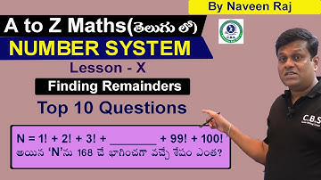 Finding Remainder || A to Z Maths || Number System || SIPC || TSPSC || APPSC ||Naveenraj Sir||