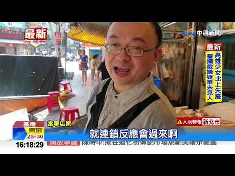 5天砸2次! 仁愛市場磚牆.遮雨棚掉落 險砸路過民眾│中視新聞 20200831