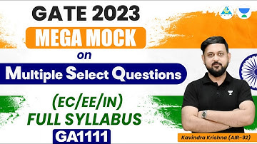 Mega Mock on Multiple Select Questions | EC EE IN | GATE 2023 | Kavindra Sir #gate2023