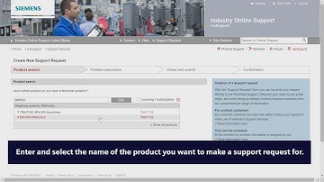 How to submit a support request in Siemens Industry Online Support