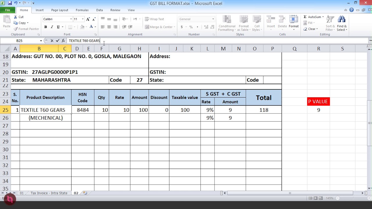 Gst calculation worksheet