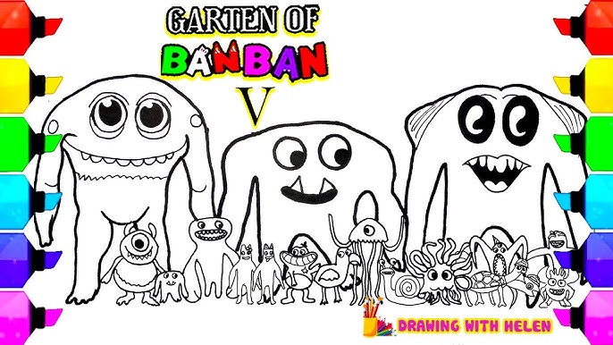 Garten of Banban 4 Coloring page / Coloring ALL NEW BOSSES + Ending Episode  / Cartoon - On & On NCS in 2023