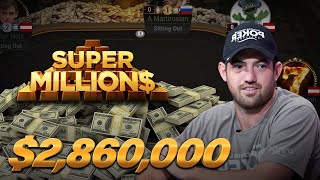 GGPoker Super Million$ FINAL TABLE, $557,636 to 1st! Special Guest Joe Cada