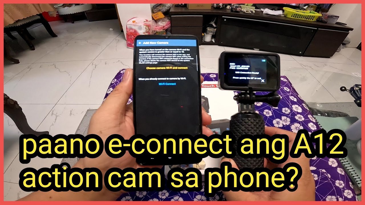 paano e-connect ang A12 Action camera sa cellphone?