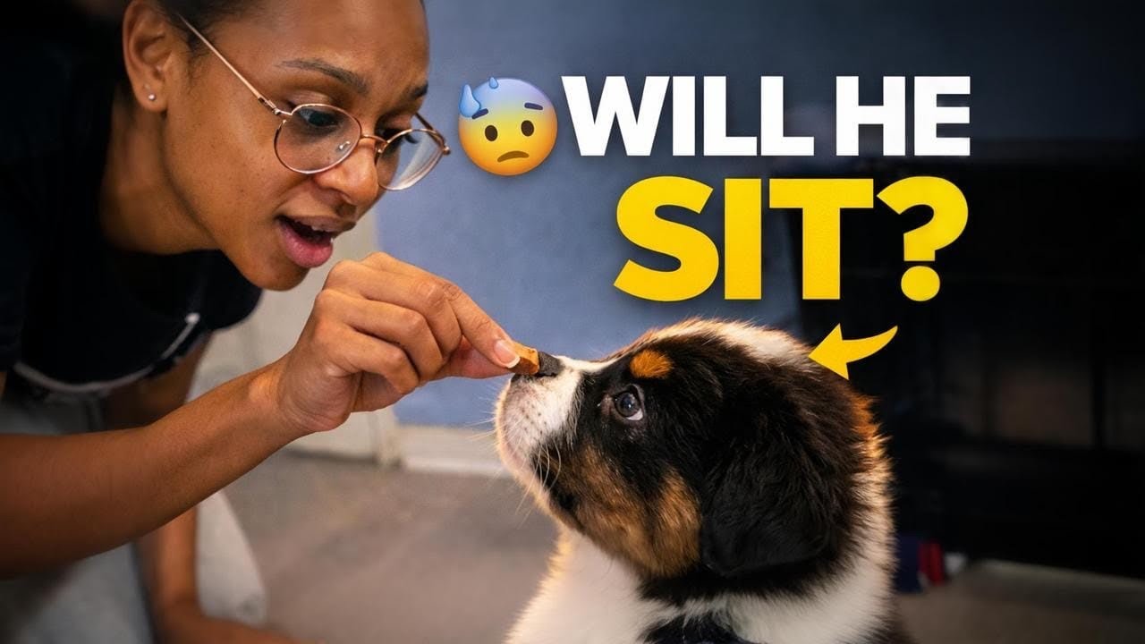 Training My Puppy to Sit (First Command!)
