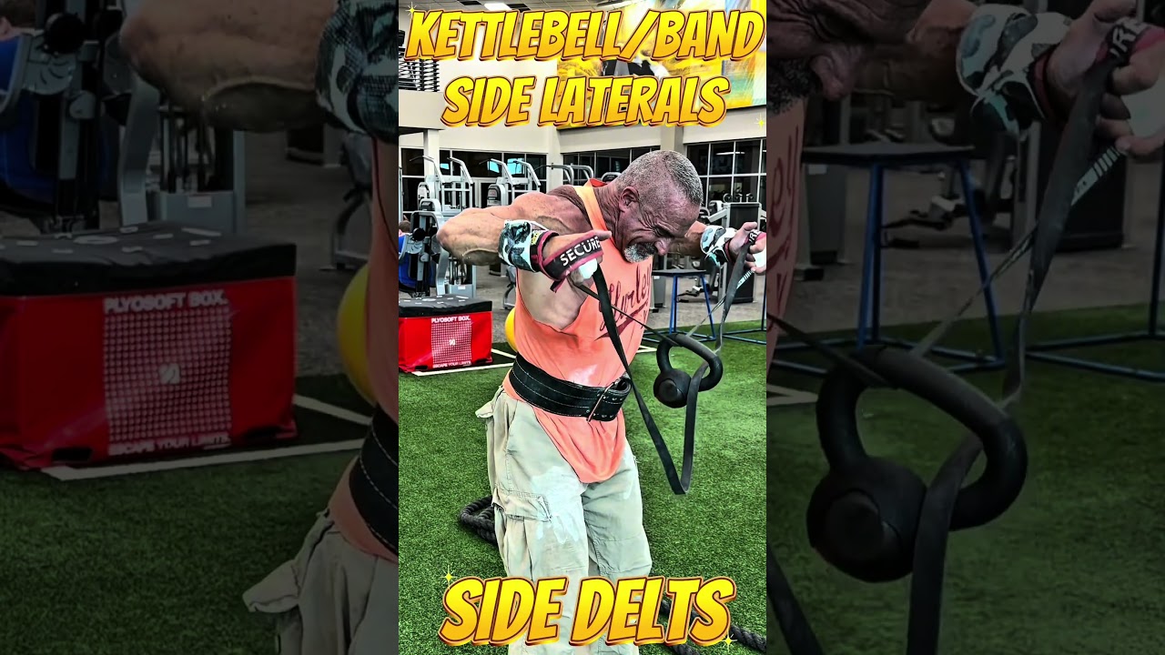 KETTLEBELL BAND SIDE LATERALS FOR SIDE SHOULDERS #workout #motivation #muscle #workouttips