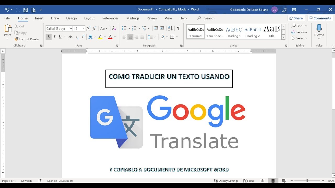 Como traducir un texto de Ingles a espanol Usando Google Translate