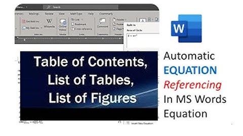 Edit Theses/Report  ,Auto Table Of Contents ,Figures, Tables ,Equation no.Acc to IEEE,(PART-1)