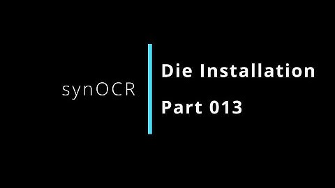 synOCR - Part 013 - The installation of synOCR
