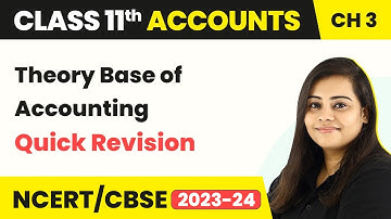 Theory Base of Accounting - Quick Revision | Class 11 Accounts (2022-23)