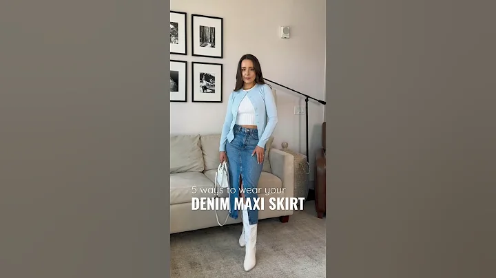 5 ways to wear your denim maxi skirt 🫶🏻 Which outfit is your favorite?! #outfitideas #spring #ootd