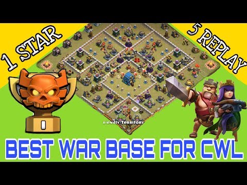 Best Th12 1star War Base For Clan War League 5 Replay Proof Youtube - robloxgrottyshotel videos 9tubetv