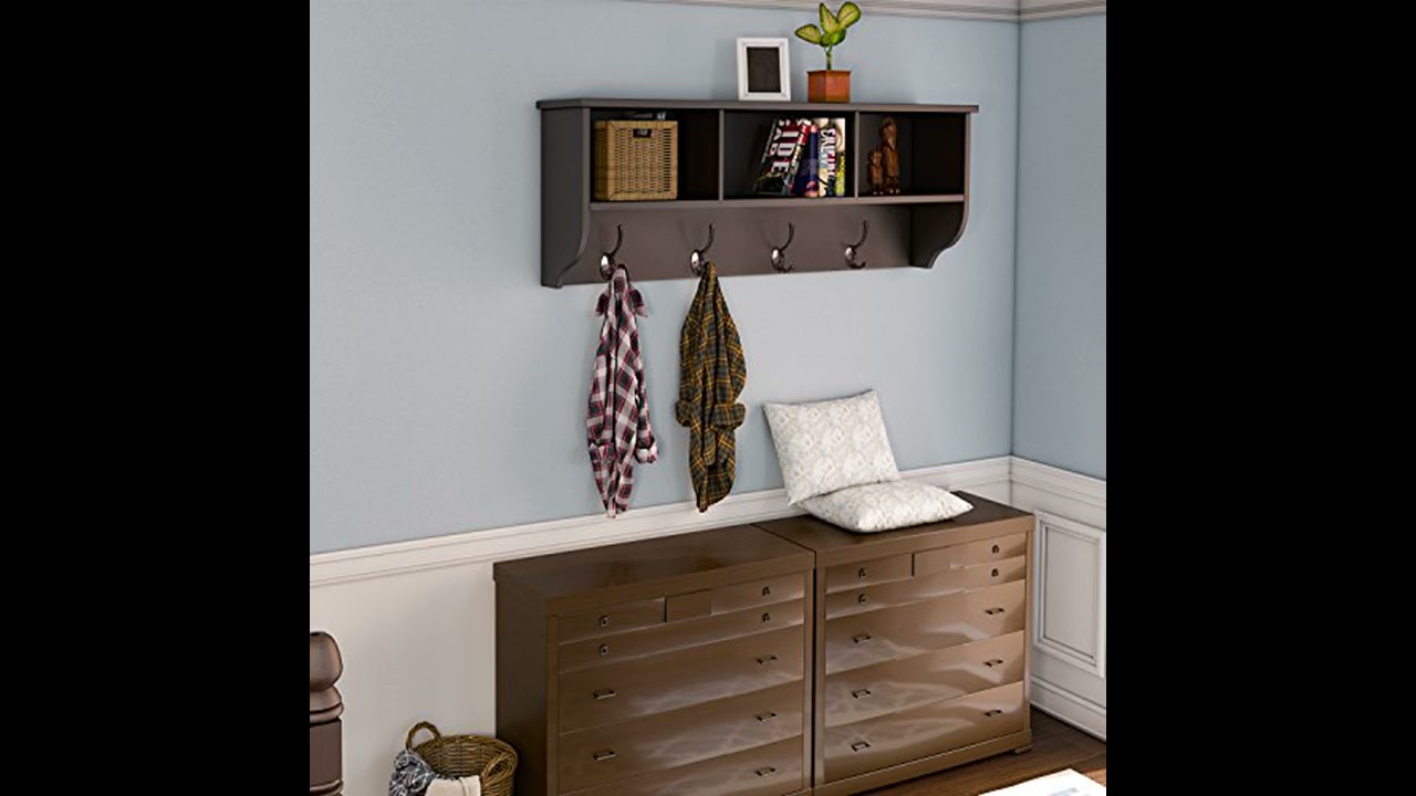 SAVE Hanging Entryway Shelf Wall Mounted Coat Rack Storage Cabinets with Hooks