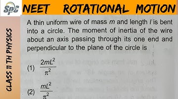 A thin uniform wire of mass m and length L is bent into a circle.  The moment of inertia of the wire