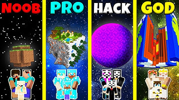 Minecraft Battle: NOOB vs PRO vs HACKER vs GOD: PLANET BASE HOUSE BUILD CHALLENGE / Animation