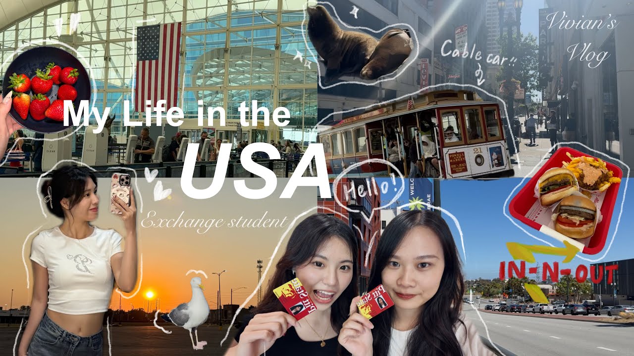 美國交換學生VLOG🇺🇸大學生出國交換！第一次踏上美國✈️/ 快閃舊金山🌇/ 開啟我們的租屋生活/自煮日記🍳體驗許多新事物與挑戰✨/My Exchange Life in America