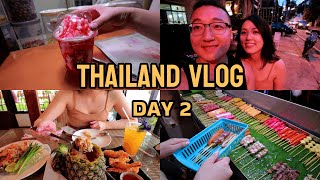 First Time in Thailand  The Chef Thai Restaurant, Shopping, Salon & Trying Night Market Food Vlog